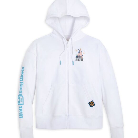 Disneyland Resort 2024 White Embroidered Lightweight Hoodie - Picture 1 of 12